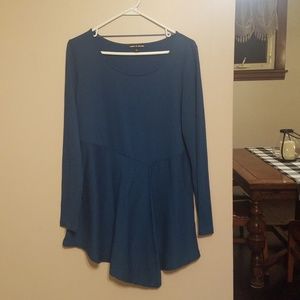 Asymetrical teal blouse